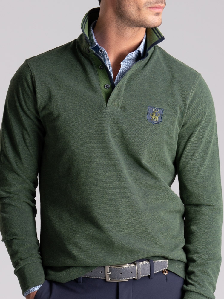 Polo uomo a manica lunga tinto filo