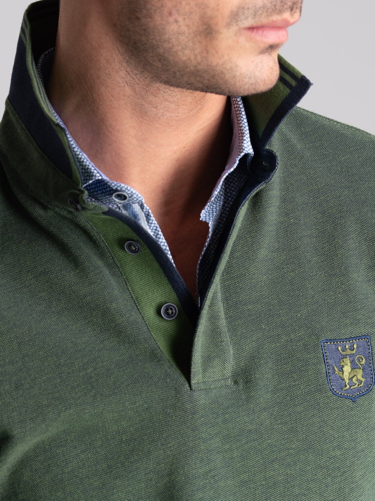 Polo uomo a manica lunga tinto filo