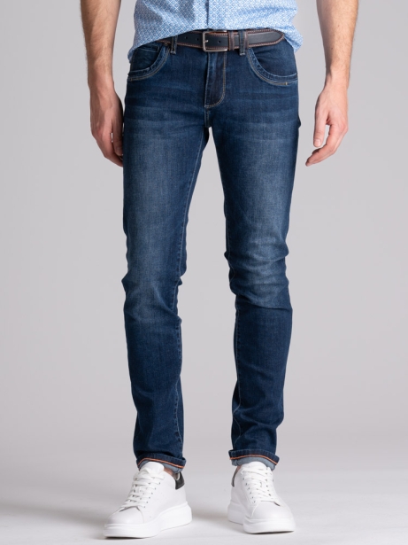 Jeans uomo 5 tasche lavaggio scuro con doppio taschino 2