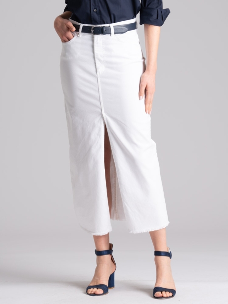 Gonna donna lunga con spacco davanti taglio jeans 2