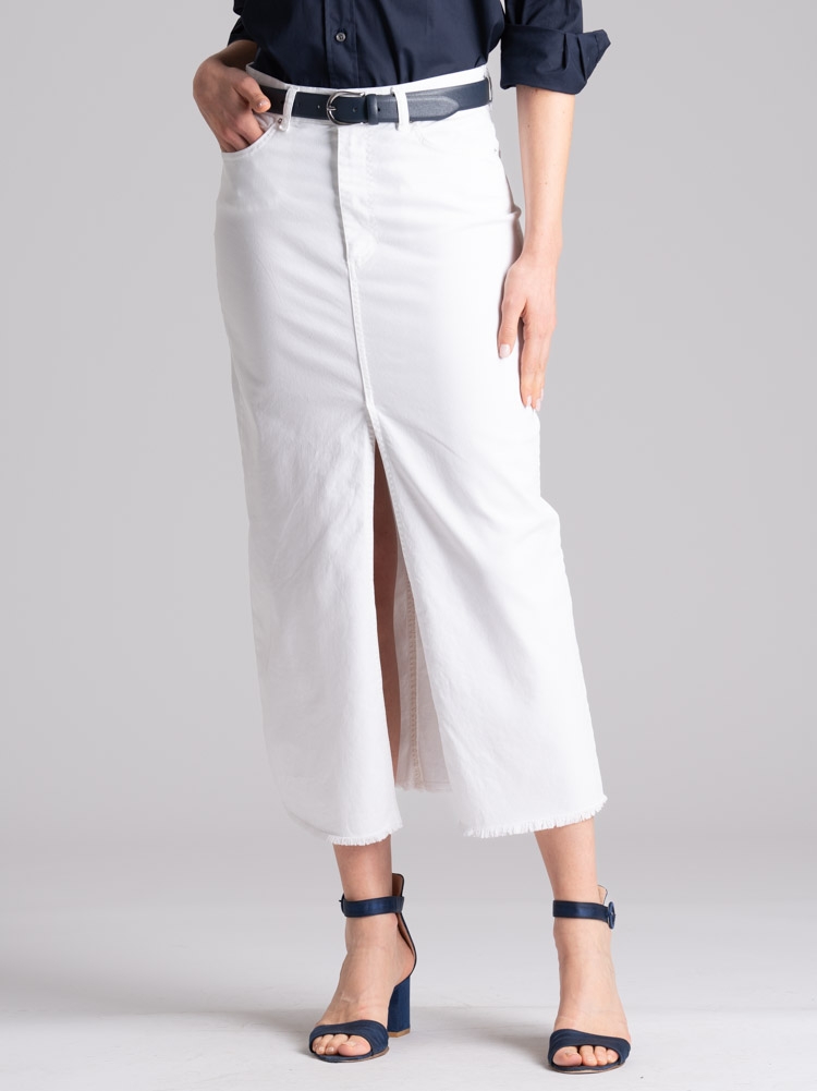 Gonna donna lunga con spacco davanti taglio jeans