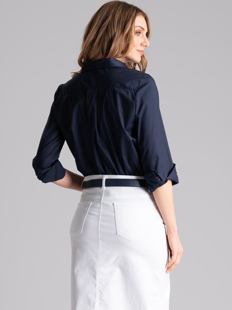 Gonna donna lunga con spacco davanti taglio jeans