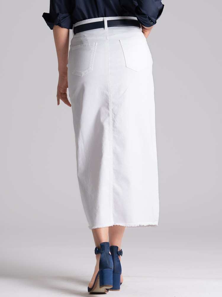 Gonna donna lunga con spacco davanti taglio jeans