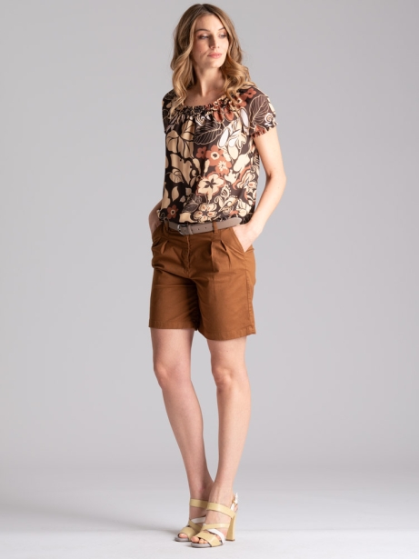 Camicia donna mezza manica con coulisse in vita. 2