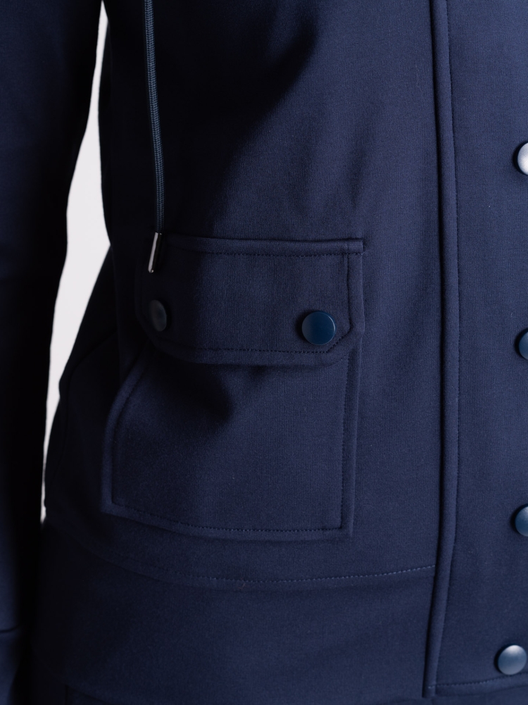 Giubbino donna blu con cappuccio in...