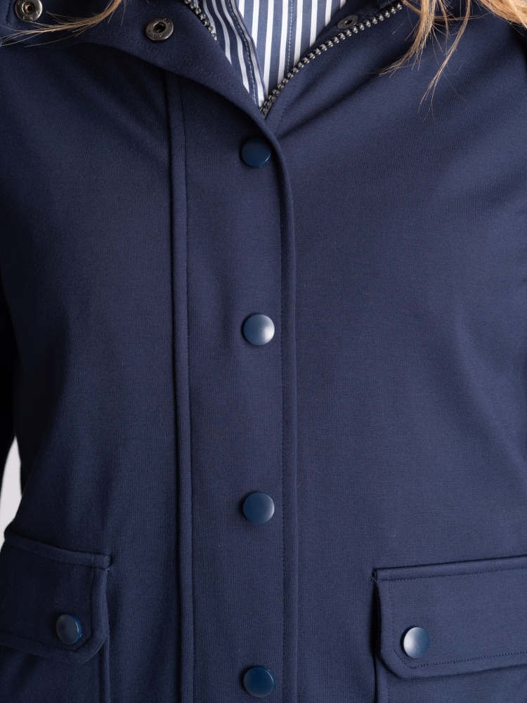 Giubbino donna blu con cappuccio in...