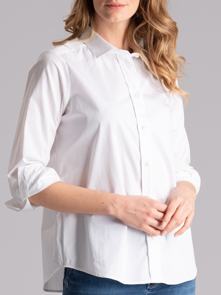 Camicia donna bianca in popeline di...