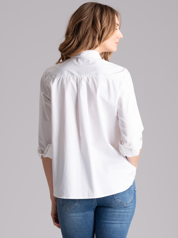 Camicia donna bianca in popeline di...