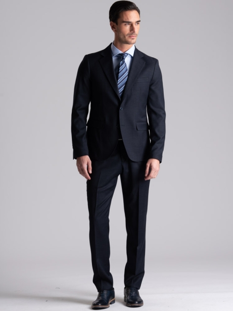 Abito da uomo in fresco lana Principe di Galles blu