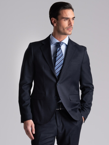 Abito da uomo in fresco lana Principe di Galles blu 2