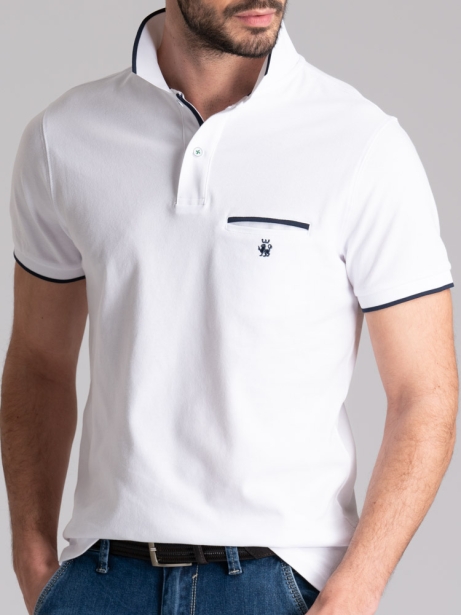 Polo uomo mezza manica tinta unita con taschino 2