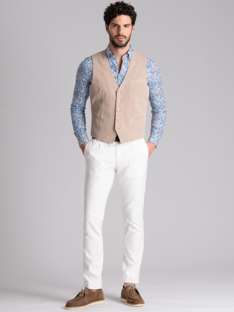 Gilet uomo in tessuto armaturato effetto lavato 2