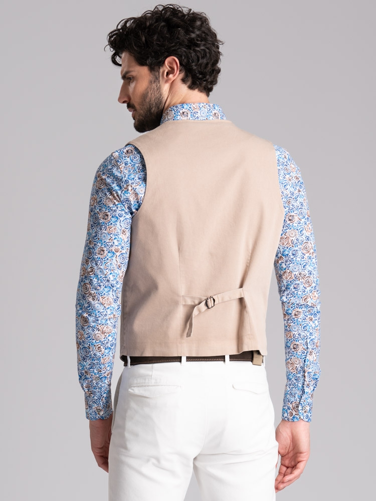 Gilet uomo in tessuto armaturato effetto lavato