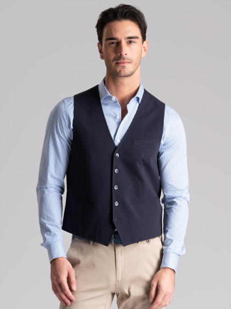 Gilet uomo in Jersey Punto Milano color navy