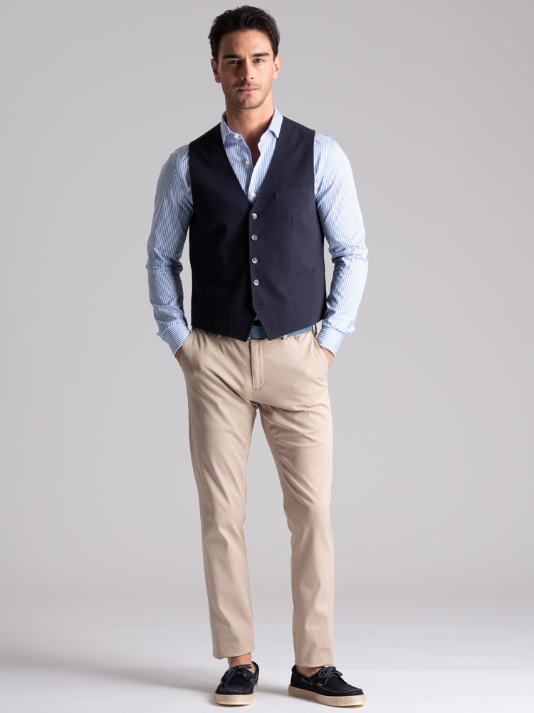 Gilet uomo in Jersey Punto Milano color navy