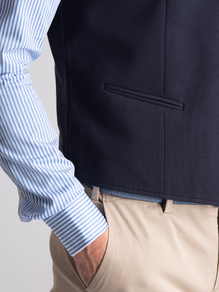 Gilet uomo in Jersey Punto Milano color navy