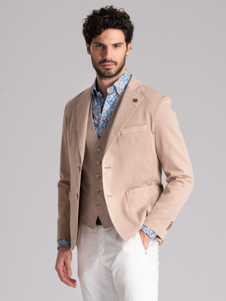 Giacca uomo in tessuto armaturato effetto lavato