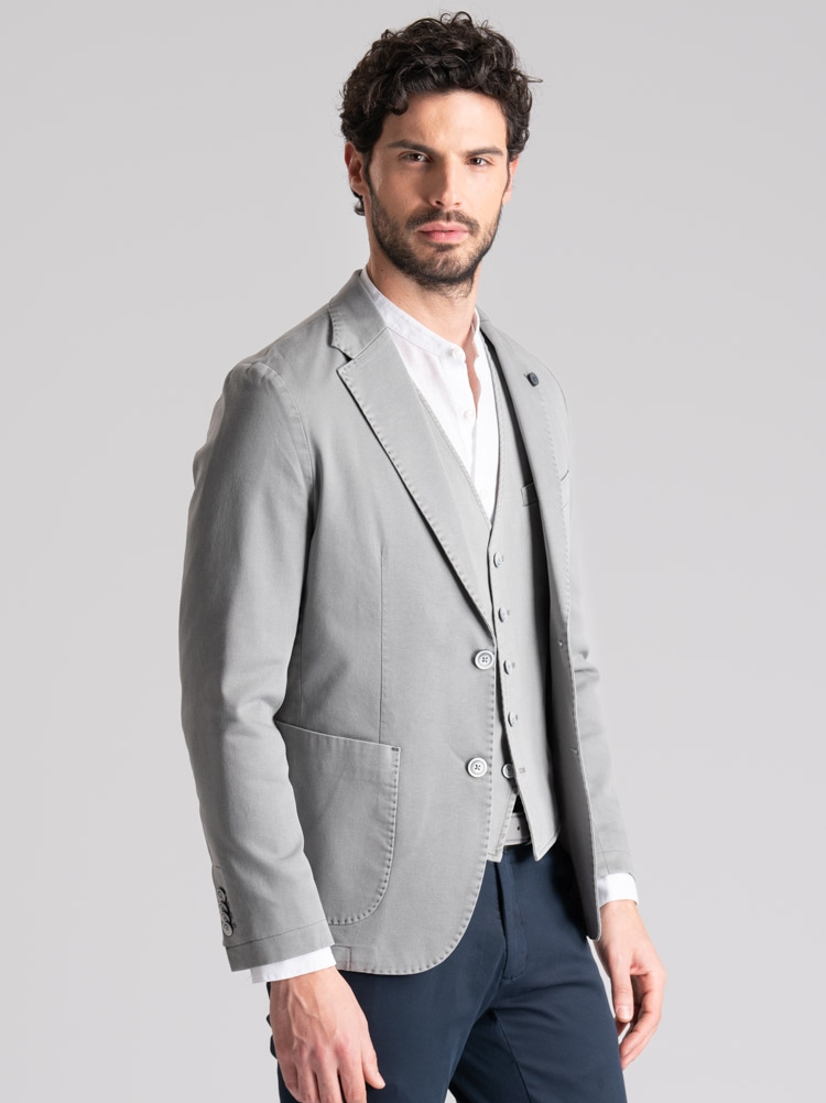 Giacca uomo in tessuto armaturato effetto lavato