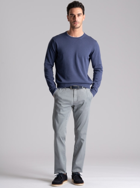 Maglia uomo girocollo con doppio collo e contrasti 2