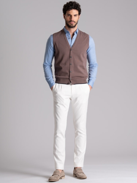 Gilet uomo in maglia con contrasti 2