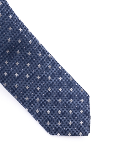 Cravatta uomo in seta armaturata con micro fiore