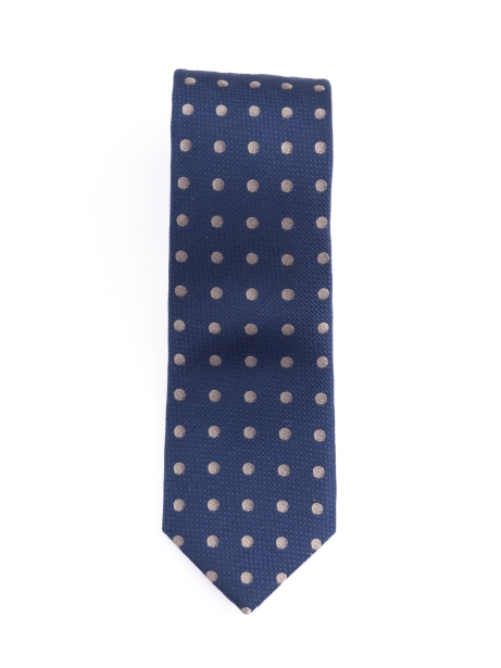 Cravatta uomo armaturata in seta con pois