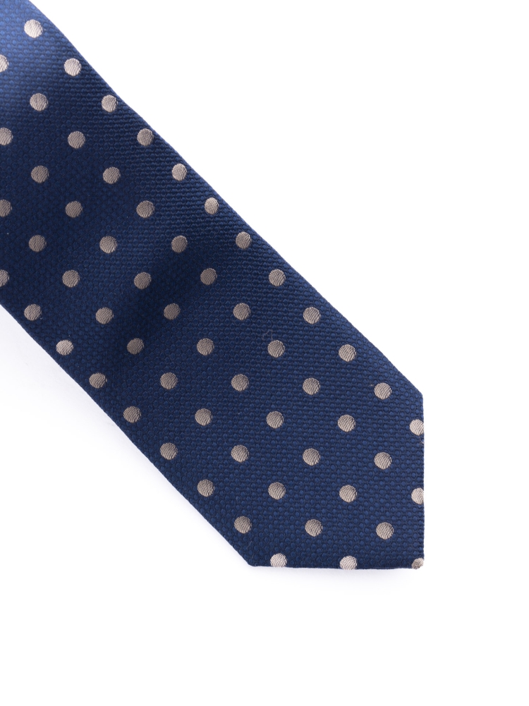 Cravatta uomo armaturata in seta con pois