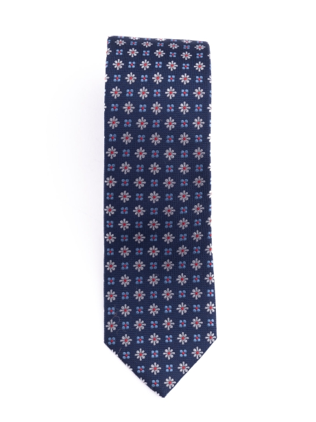 Cravatta uomo in seta con disegno multi fiore