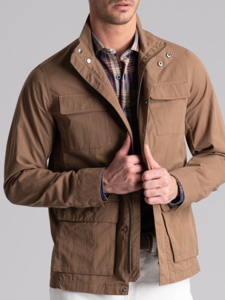 Field Jacket uomo in cotone lavato mano pesca 2