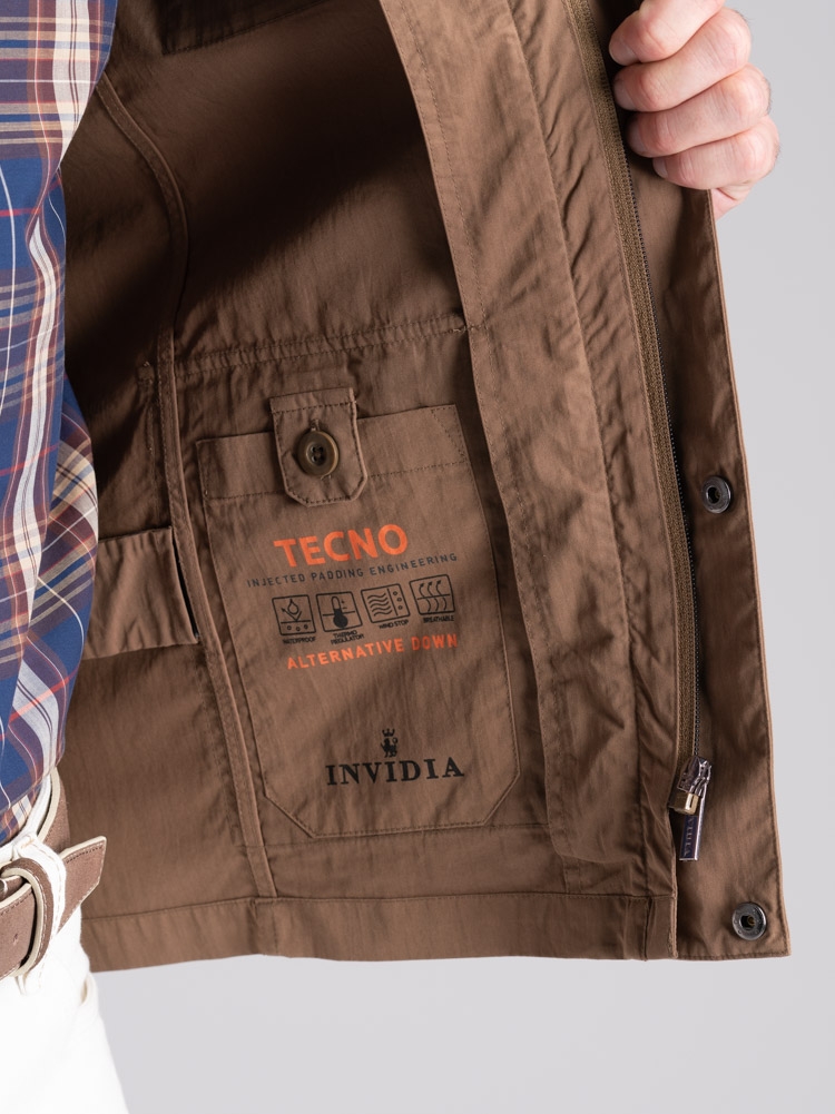 Field Jacket uomo in cotone lavato mano pesca