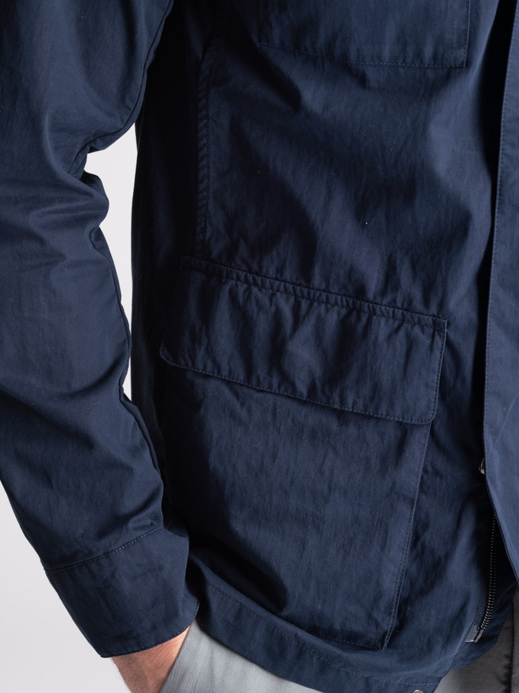 Field Jacket uomo in cotone lavato mano pesca