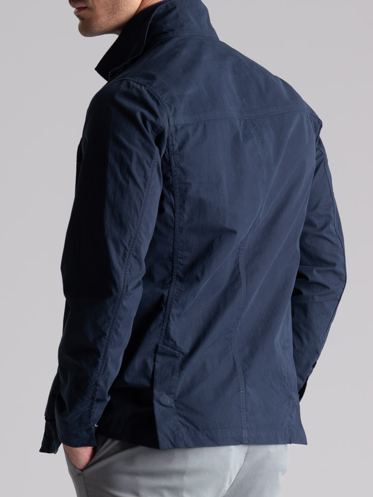 Field Jacket uomo in cotone lavato mano pesca