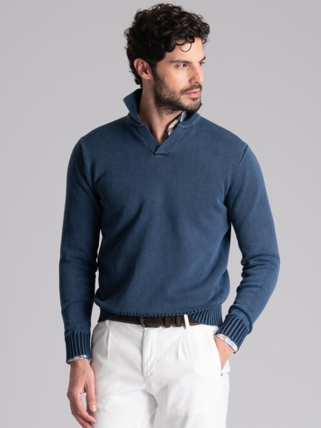 Maglia uomo in cotone con colletto polo