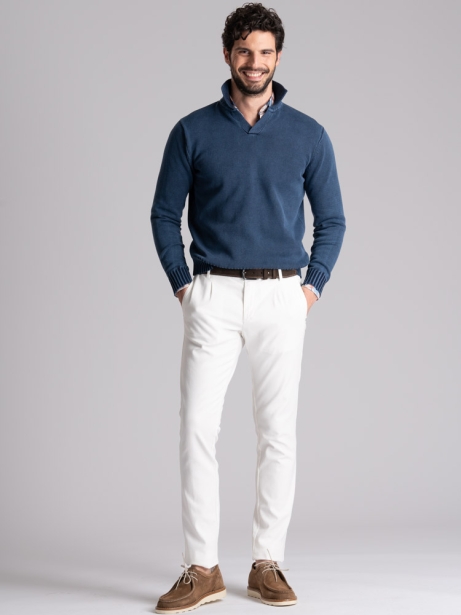 Maglia uomo in cotone con colletto polo 2