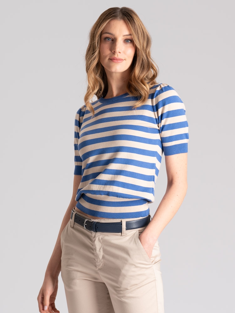 Maglia donna rigata a mezza manica