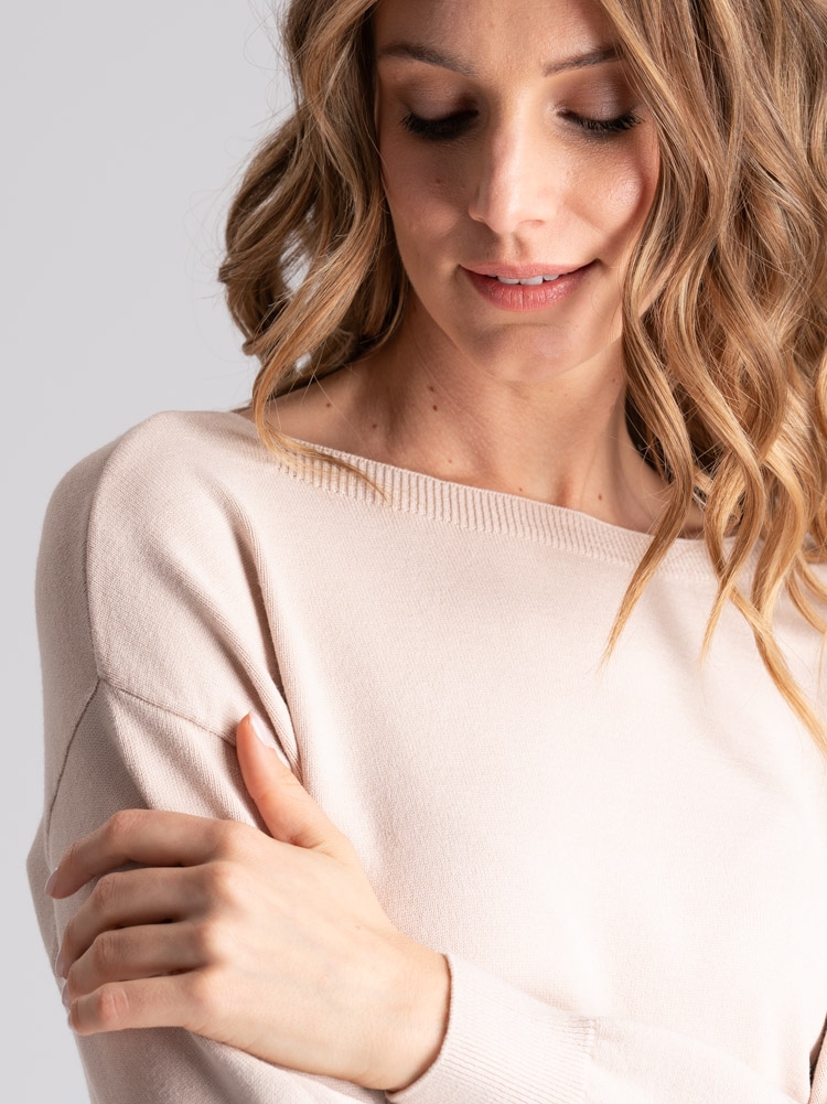 Maglia donna con scollo a barchetta in viscosa