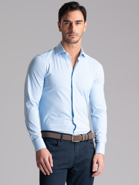 Camicia uomo TECNO micro armatura collo semi francese