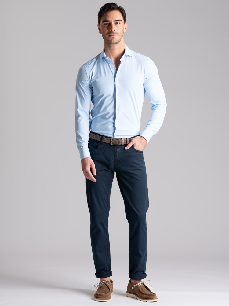 Camicia uomo TECNO micro armatura collo semi francese