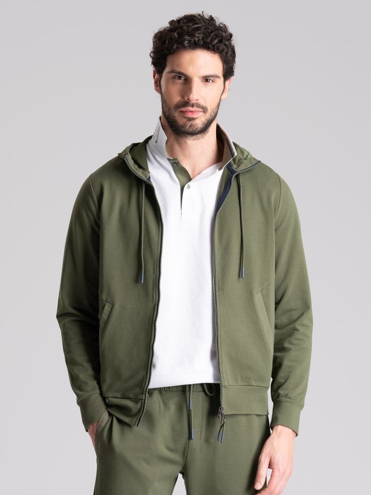 Felpa uomo TECNO full zip con cappuccio