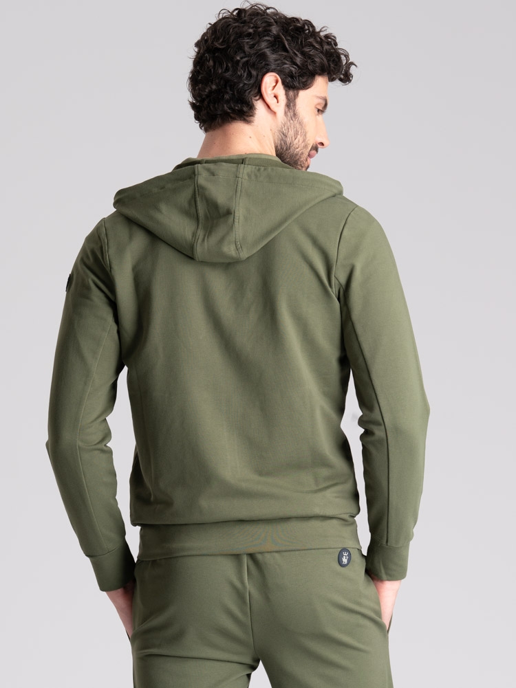 Felpa uomo TECNO full zip con cappuccio