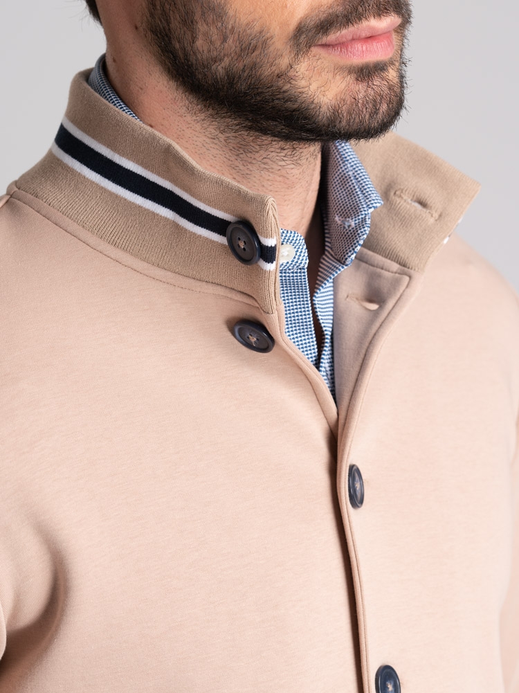 Bomber uomo in Jersey con abbottonatura e tasche