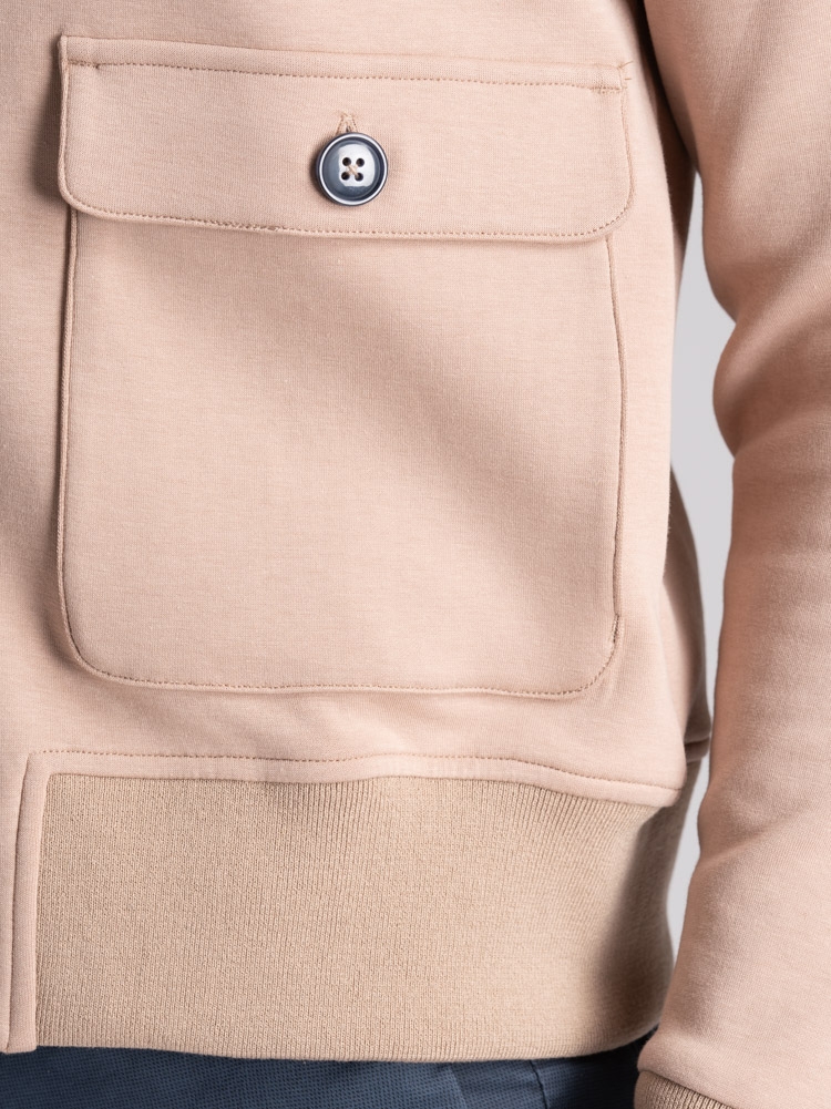 Bomber uomo in Jersey con abbottonatura e tasche