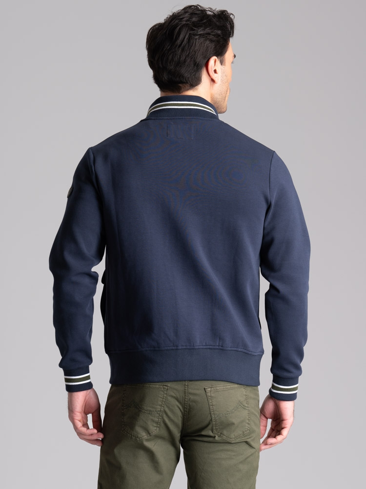 Bomber uomo in Jersey con abbottonatura e tasche