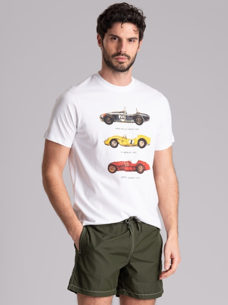 T-shirt uomo a mezza manica con stampa fantasia