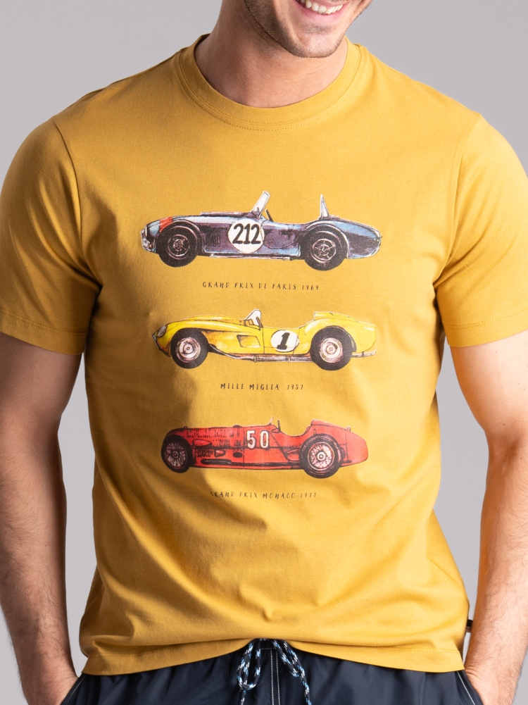 T-shirt uomo a mezza manica con stampa fantasia