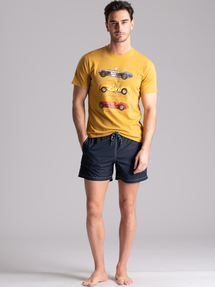 T-shirt uomo a mezza manica con stampa fantasia