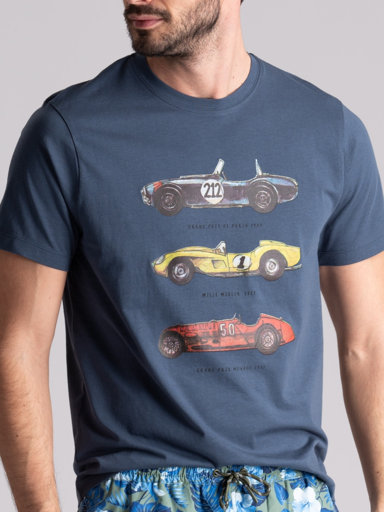 T-shirt uomo a mezza manica con stampa fantasia