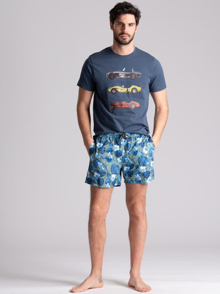 T-shirt uomo a mezza manica con stampa fantasia