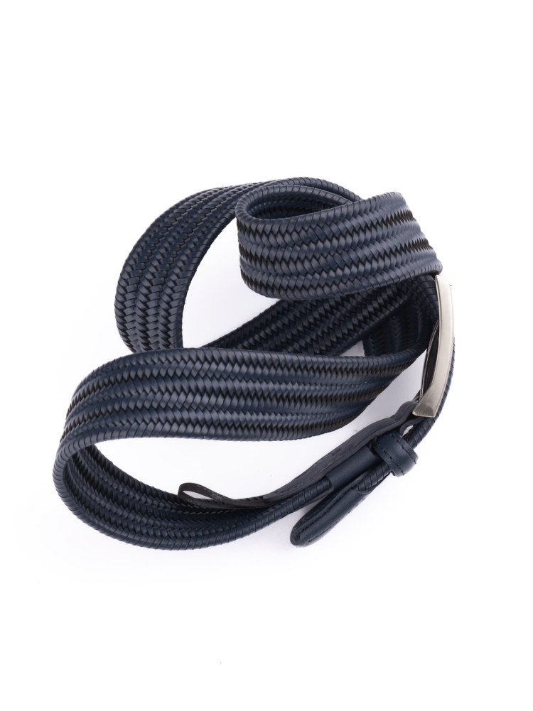 Cintura uomo elastica in cuoio tinta unita