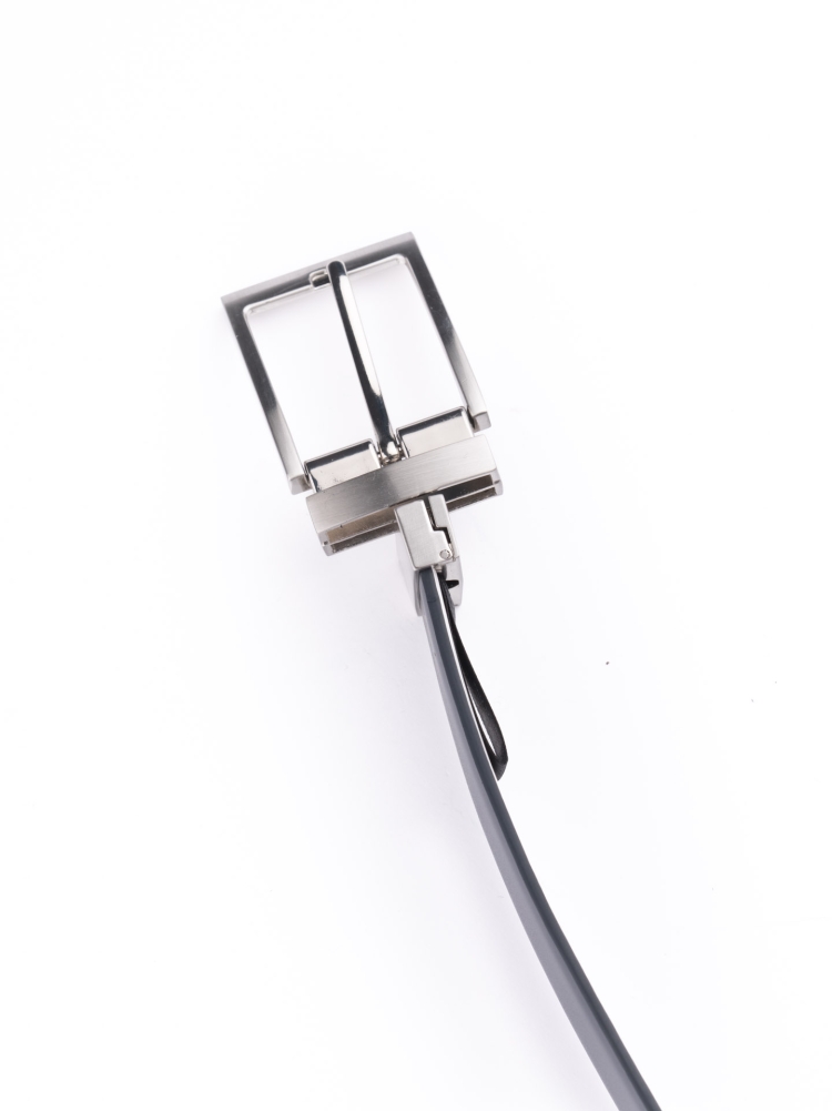 Cintura uomo in pelle spazzolata reversibile